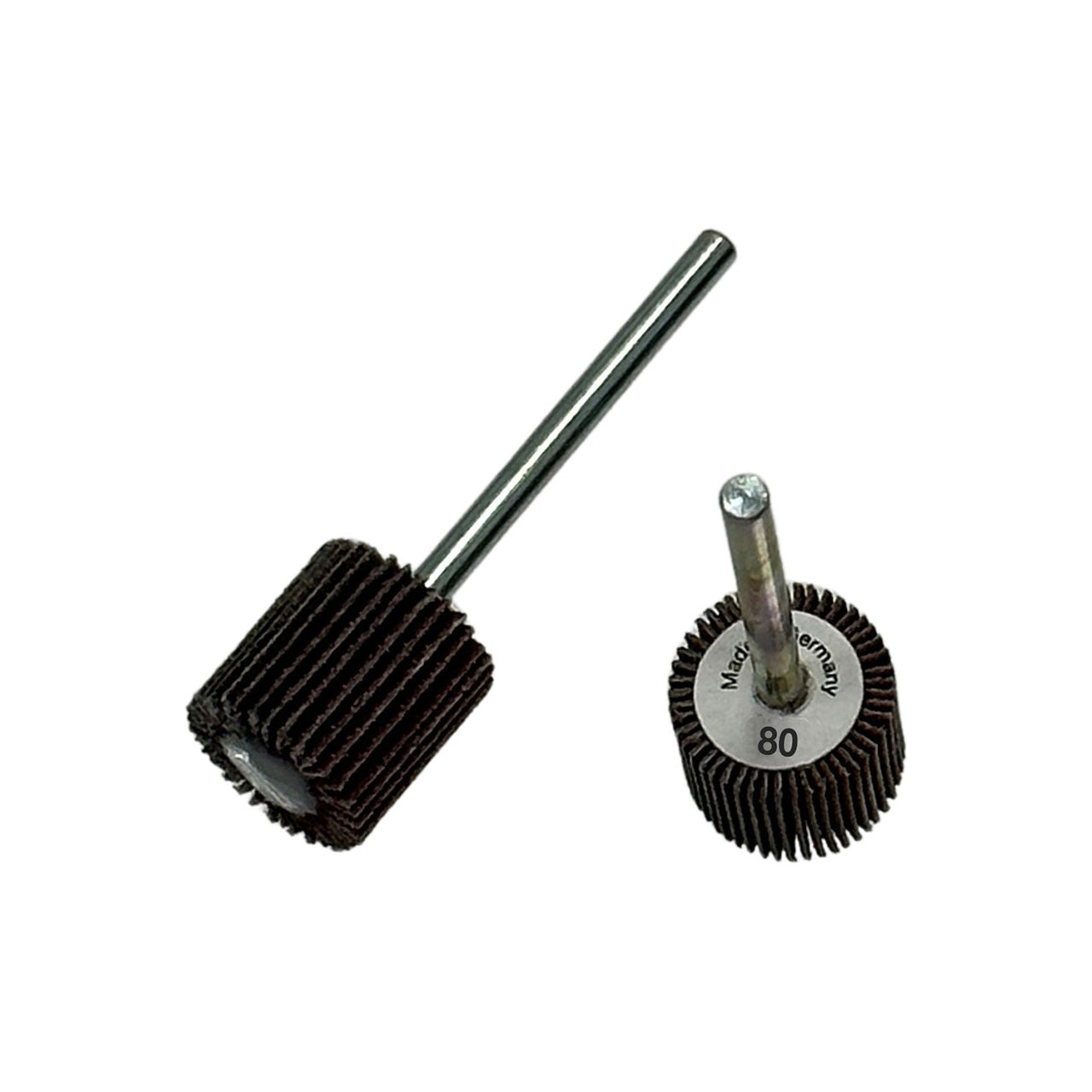Ruedas de láminas, vástago de 1/8" - 5/8" x 5/8", grano 80