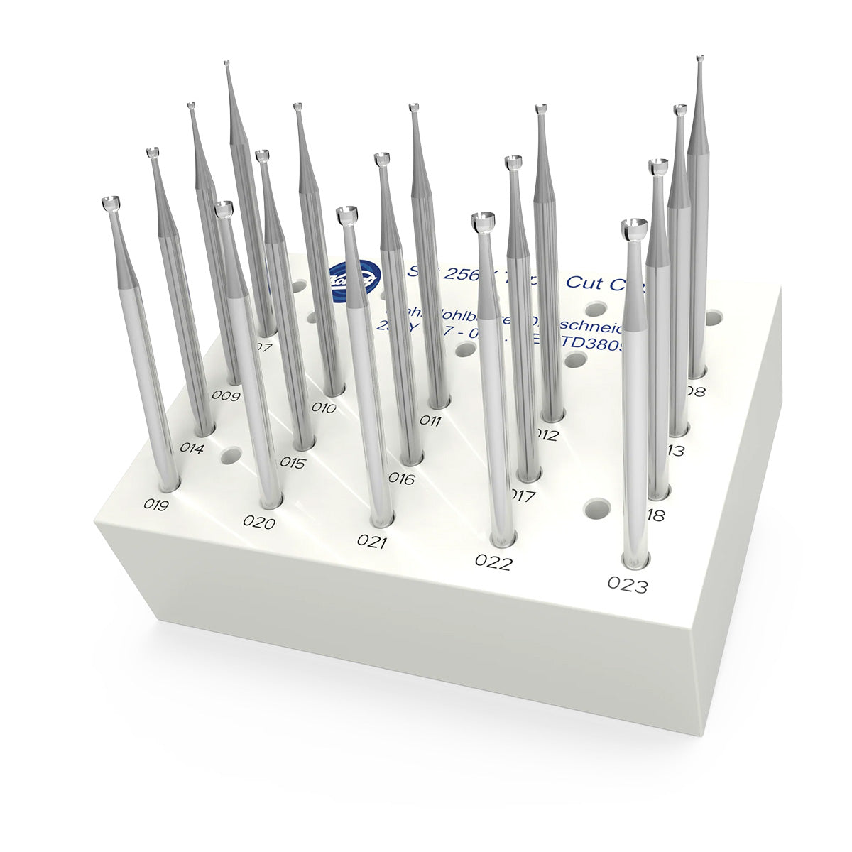 Komet Bur Set of 17 Triple Cut Cup Fig. 256Y (Sizes 0.70 - 2.30mm)