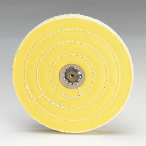 Yellow Stitched 6" x 30 Ply Muslin Buff