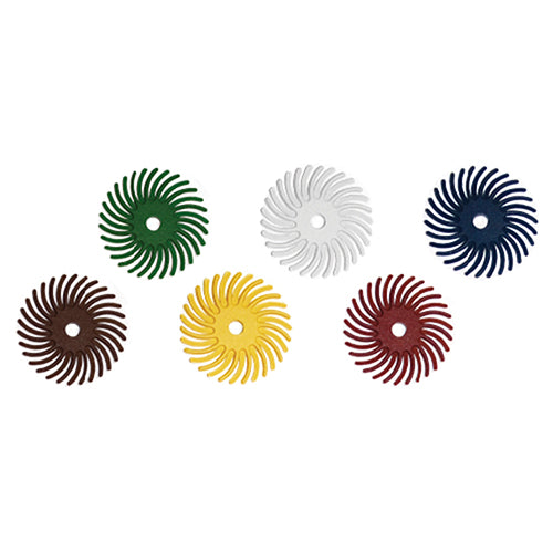 Dedeco® SUNBURST® Radial Discs - 1" Brown, 36 Grit (Pkg. of 48)