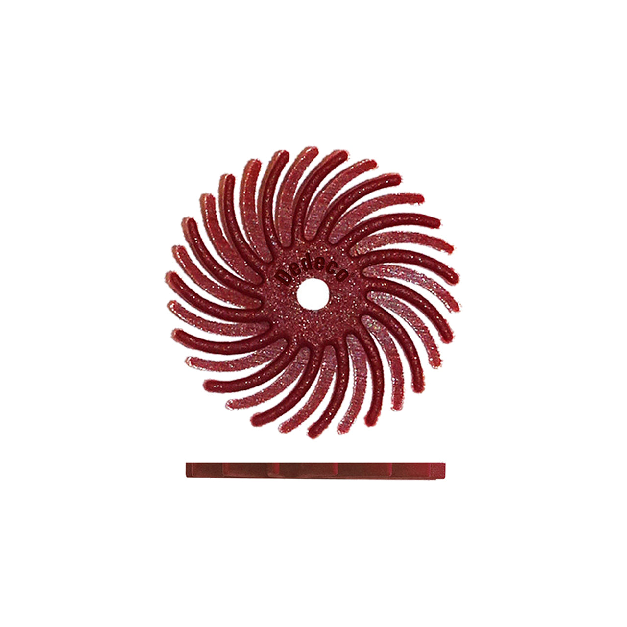 Dedeco® Sunburst® Radial Bristle Disc - 9/16" Red, 220 Grit (Pkg. of 12)