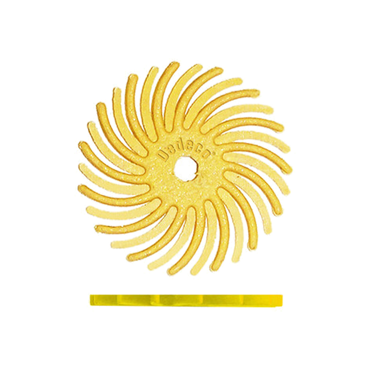 Dedeco® Sunburst® Radial Bristle Disc - 9/16" Yellow, 80 Grit (Pkg. of 48)