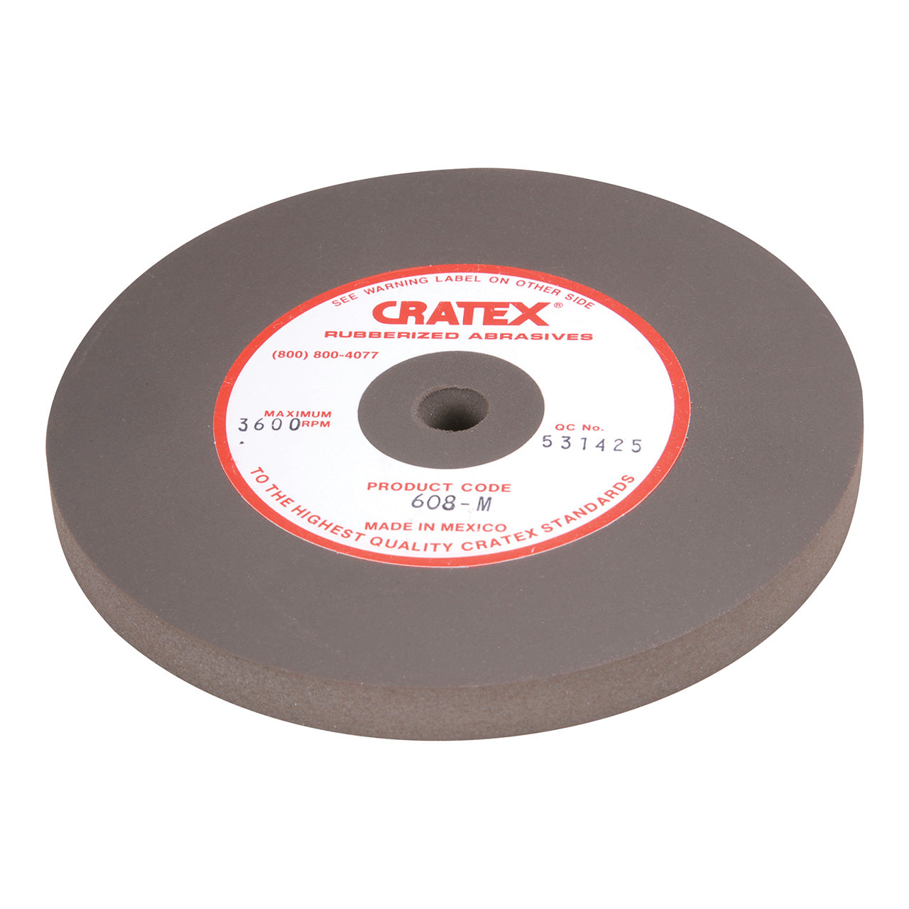 Cratex® Large Wheel, 6"x1/2" - 608 Medium