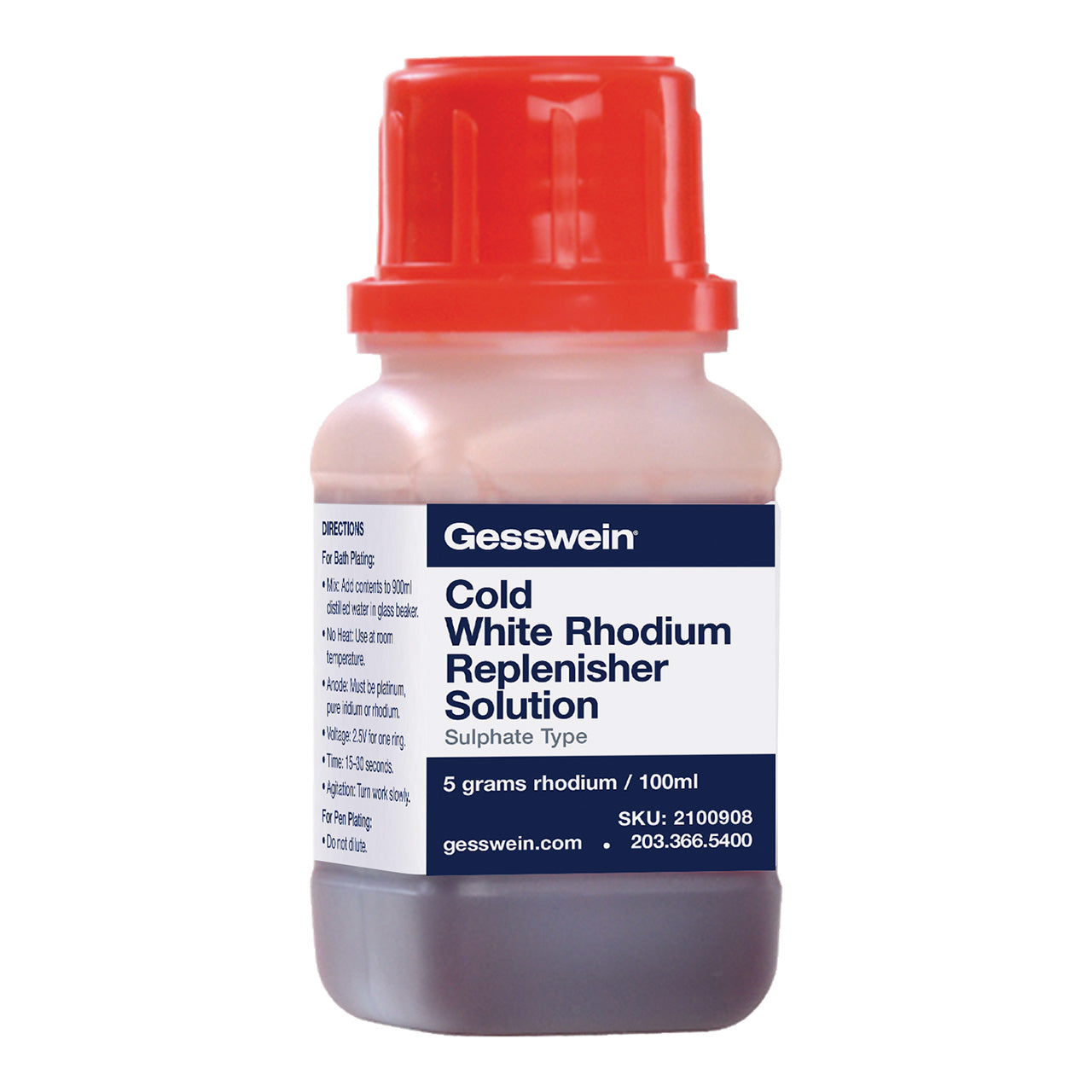 Gesswein® Cold White Rhodium Replenisher Solution - 5 Gram