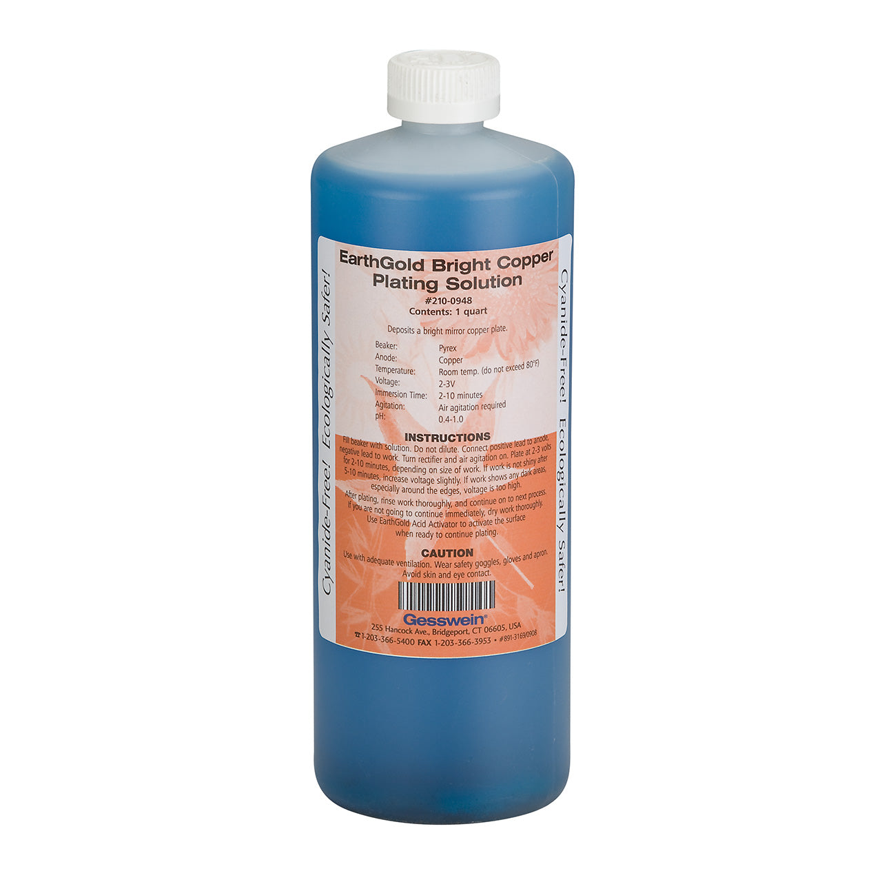 EarthGold Plating Solution Bright Copper 1 Quart