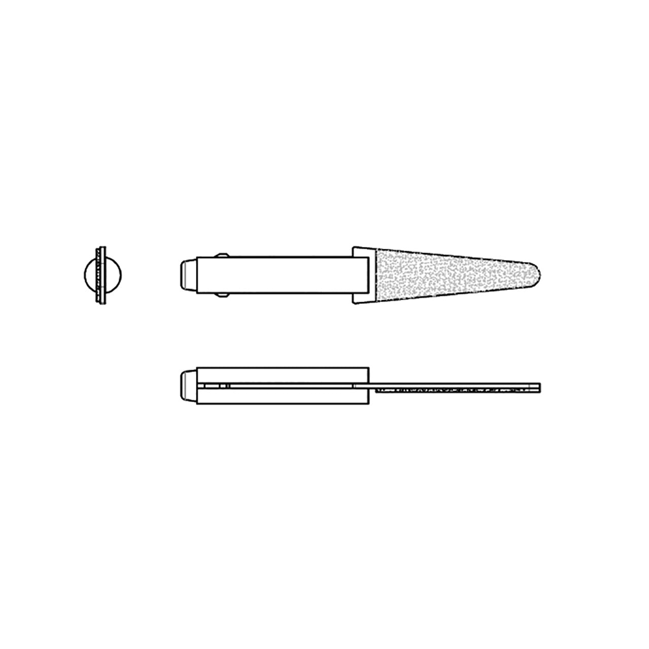 Dipromini Mini-Filer Diamond Tips, 2mm Shank - Spatula, D64 (Pkg. of 3)