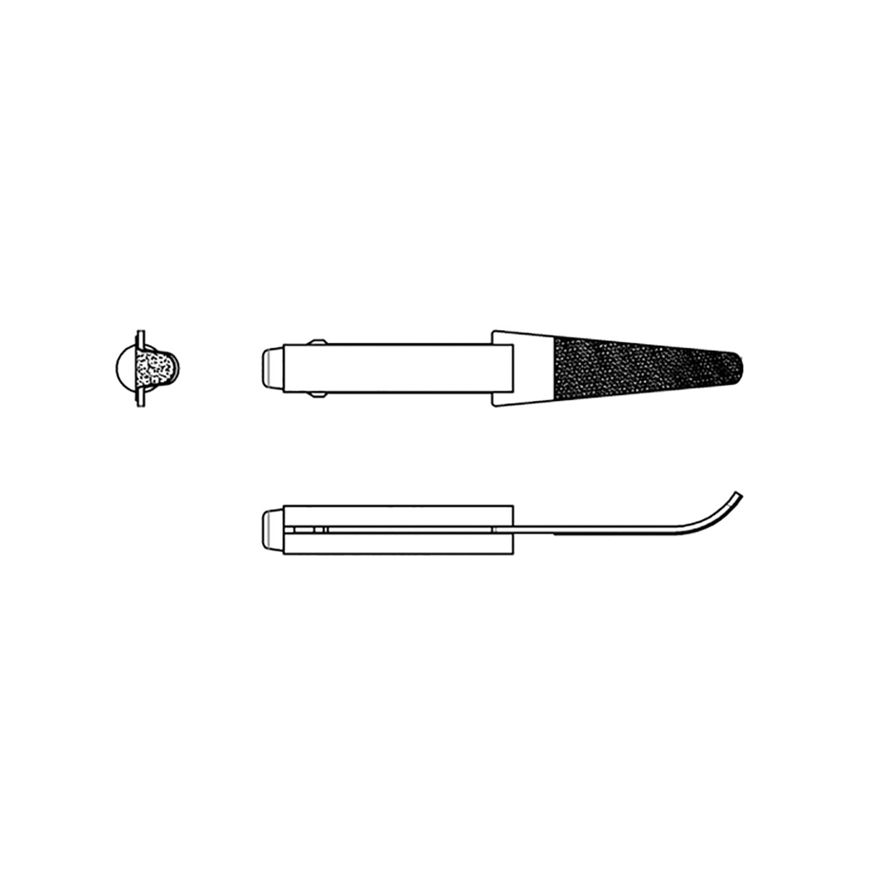 Dipromini Mini-Filer Diamond Tips, 2mm Shank - Bent Spatula, D64 (Pkg. of 3)