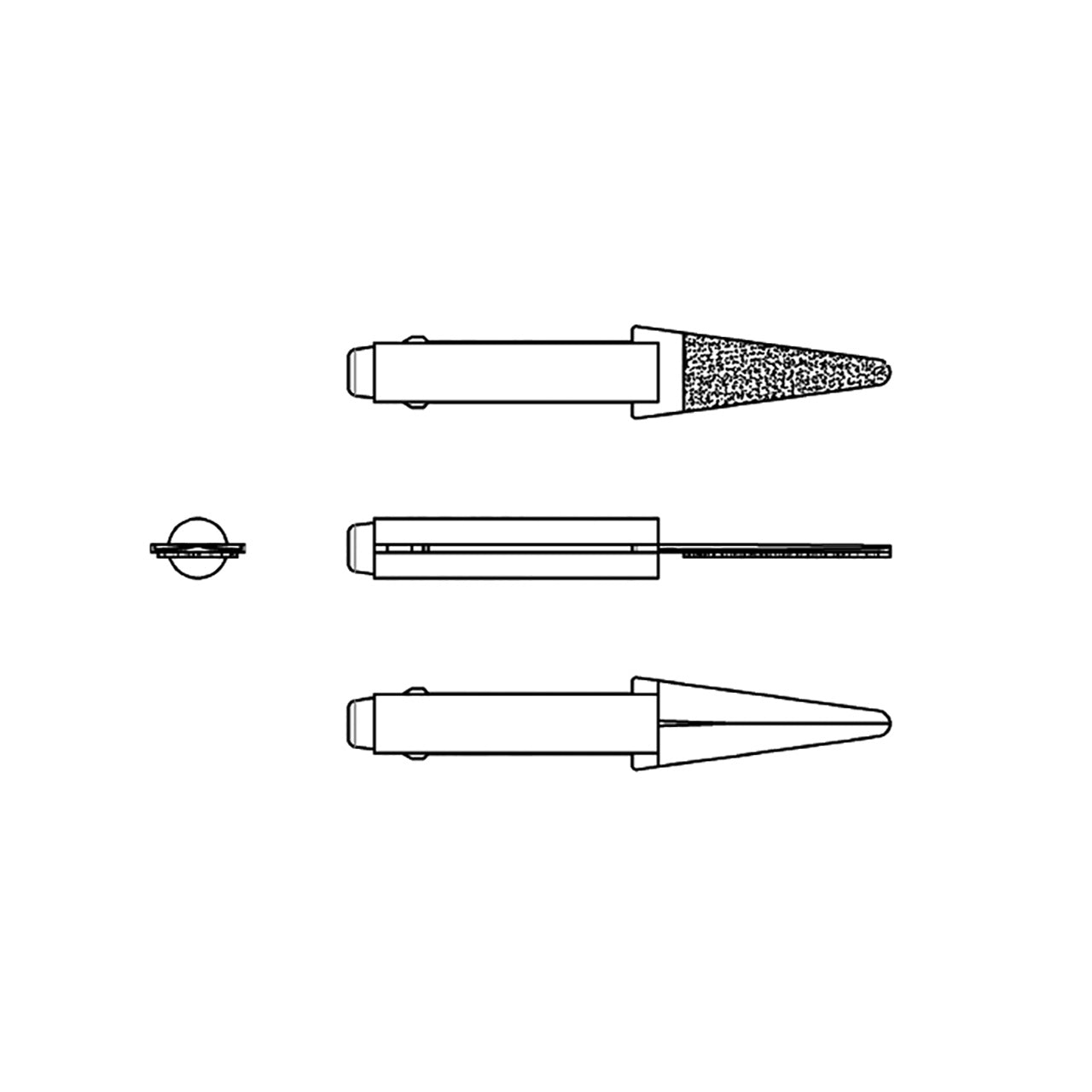 Dipromini Mini-Filer Diamond Tips, 2mm Shank - Knife, 30 Micron (Pkg. of 3)