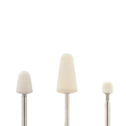 Mounted Felt Bobs, Round & Cone - 1/8" Shank - 1010 Soft (Pkg. of 12)