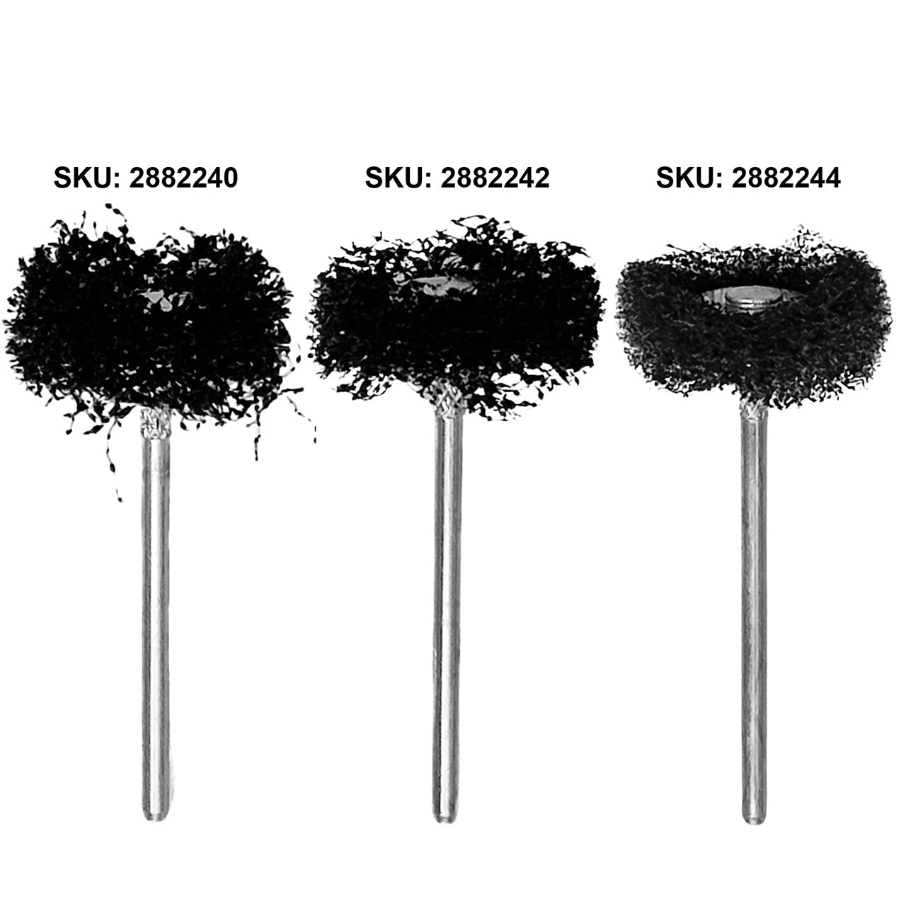 Fine 7/8" Satin Finish Buffs - 3/32" Shank Pkg of 12