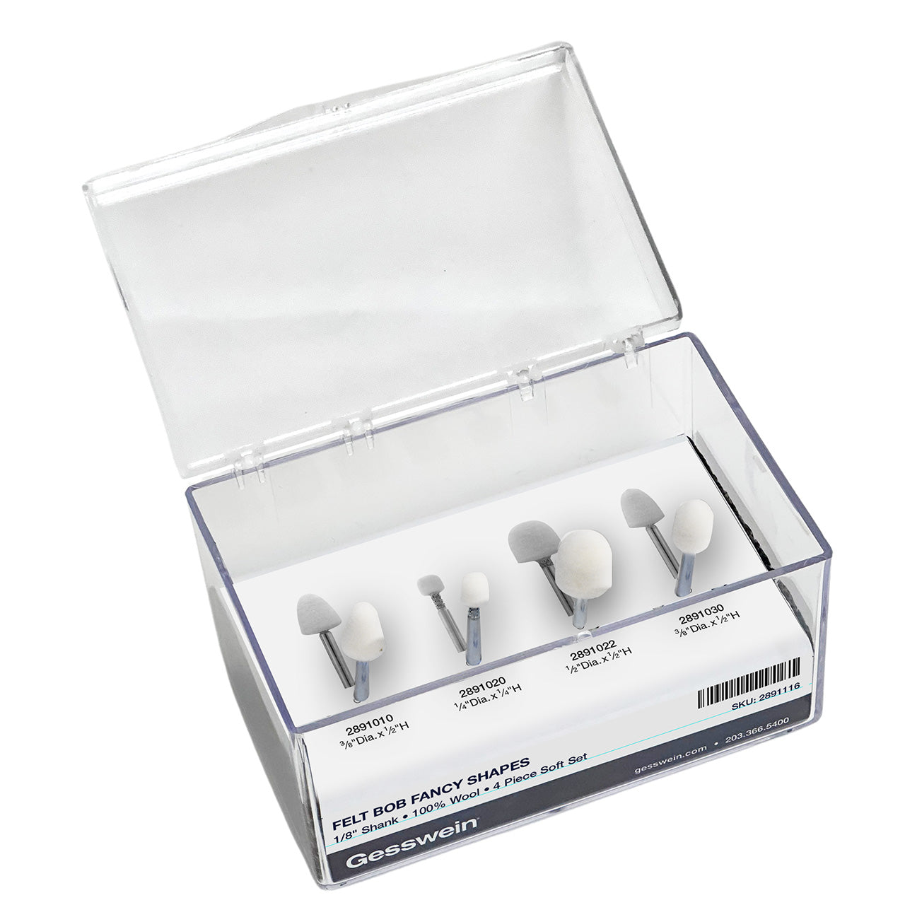 Felt Bob Set - Fancy Shapes, 1/8" Shank, Soft (4 pc)