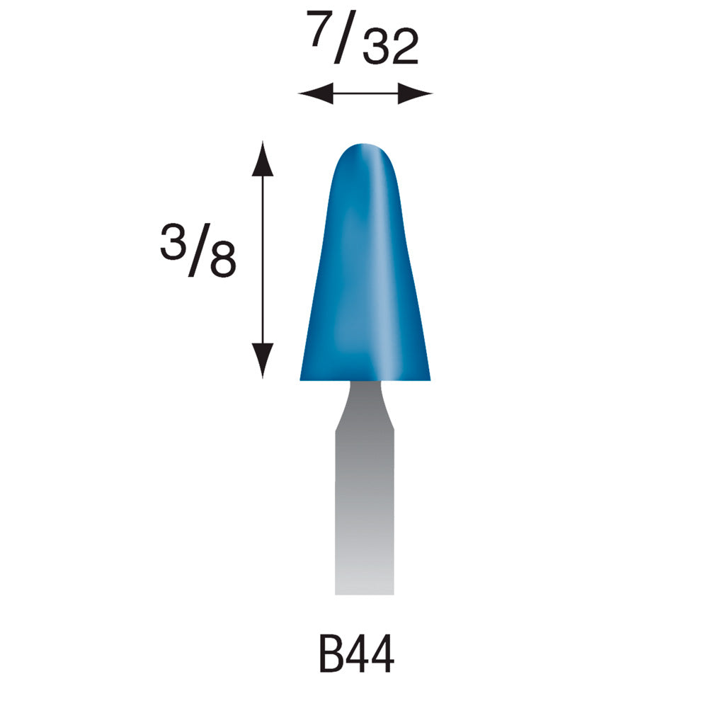 B44 Blue Mounted Points 3mm Shank (Pkg of 200)