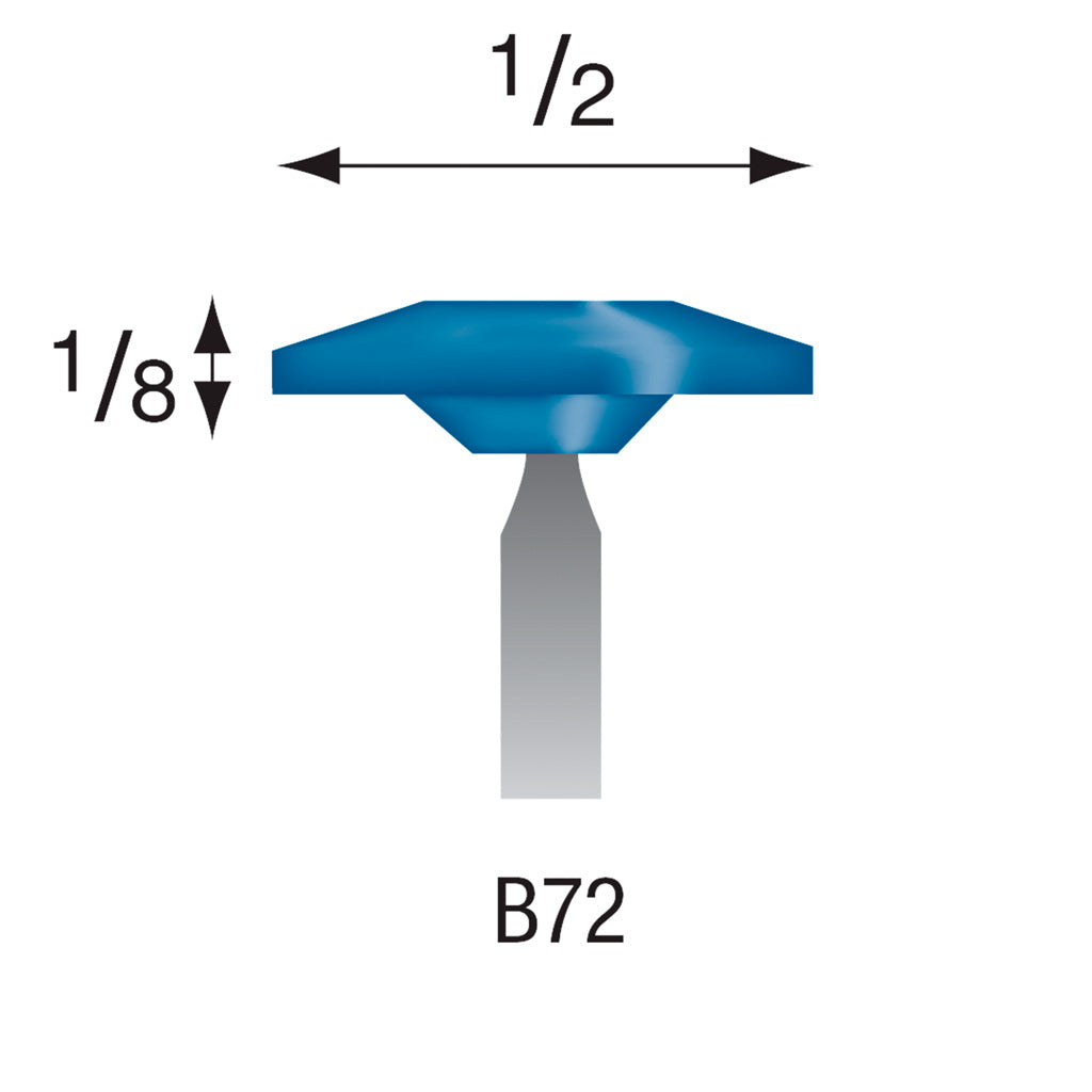 B72 Blue Mounted Points 3mm Shank (Pkg of 200)