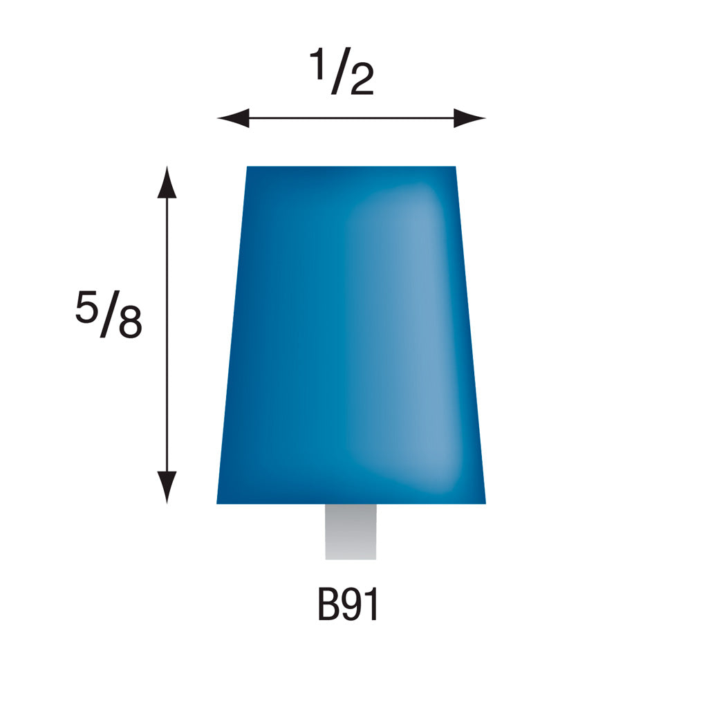 B91 Blue Mounted Points 3mm Shank (Pkg of 24)