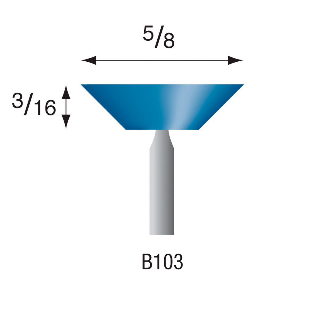 B103 Blue Mounted Points 1/8" Shank (Pkg of 24)