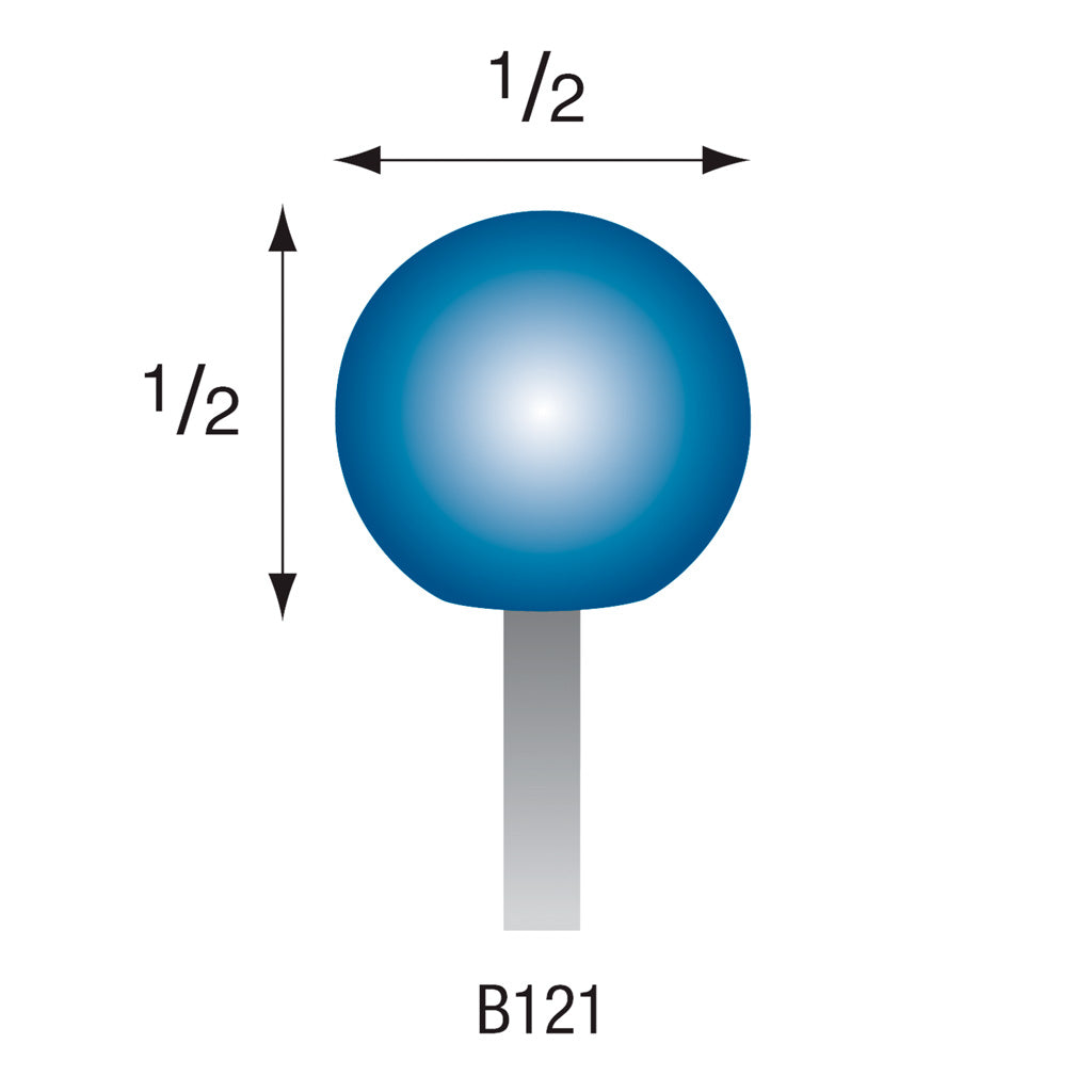 B121 Blue Mounted Points 3mm Shank (Pkg of 24)