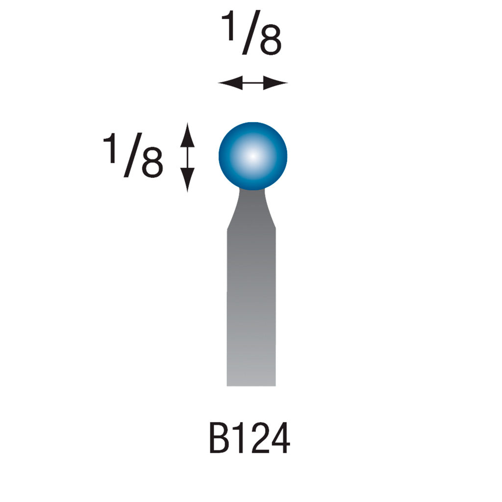 B124 Blue Mounted Points 3mm Shank (Pkg of 24)