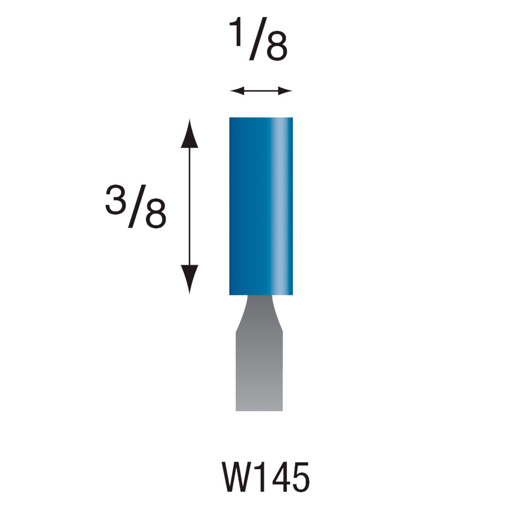 W145 Blue Mounted Points 3mm Shank (Pkg of 24)
