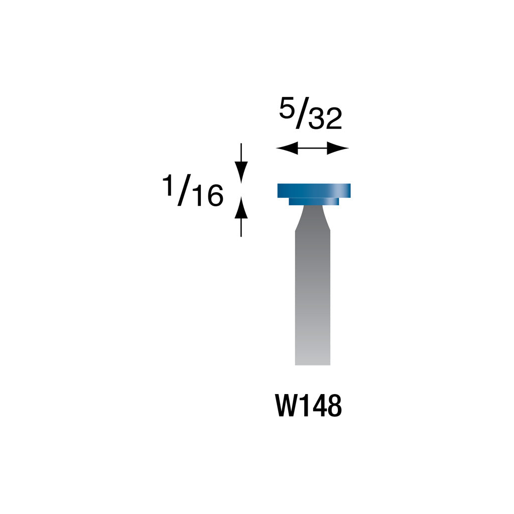 Blue Mounted Points, 1/8" Shank - W148, Box of 72