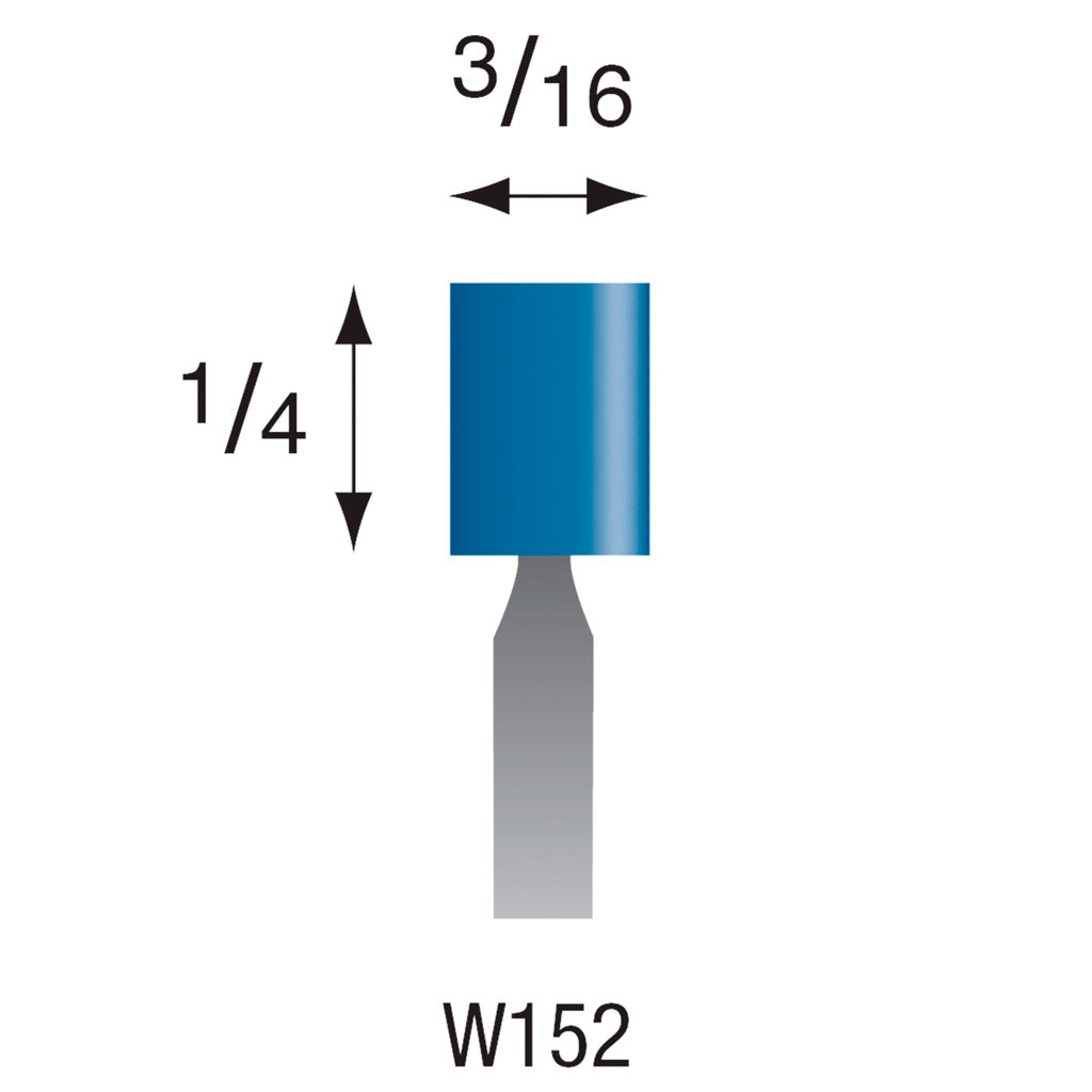 W152 Blue Mounted Points 1/8" Shank (Pkg of 24)