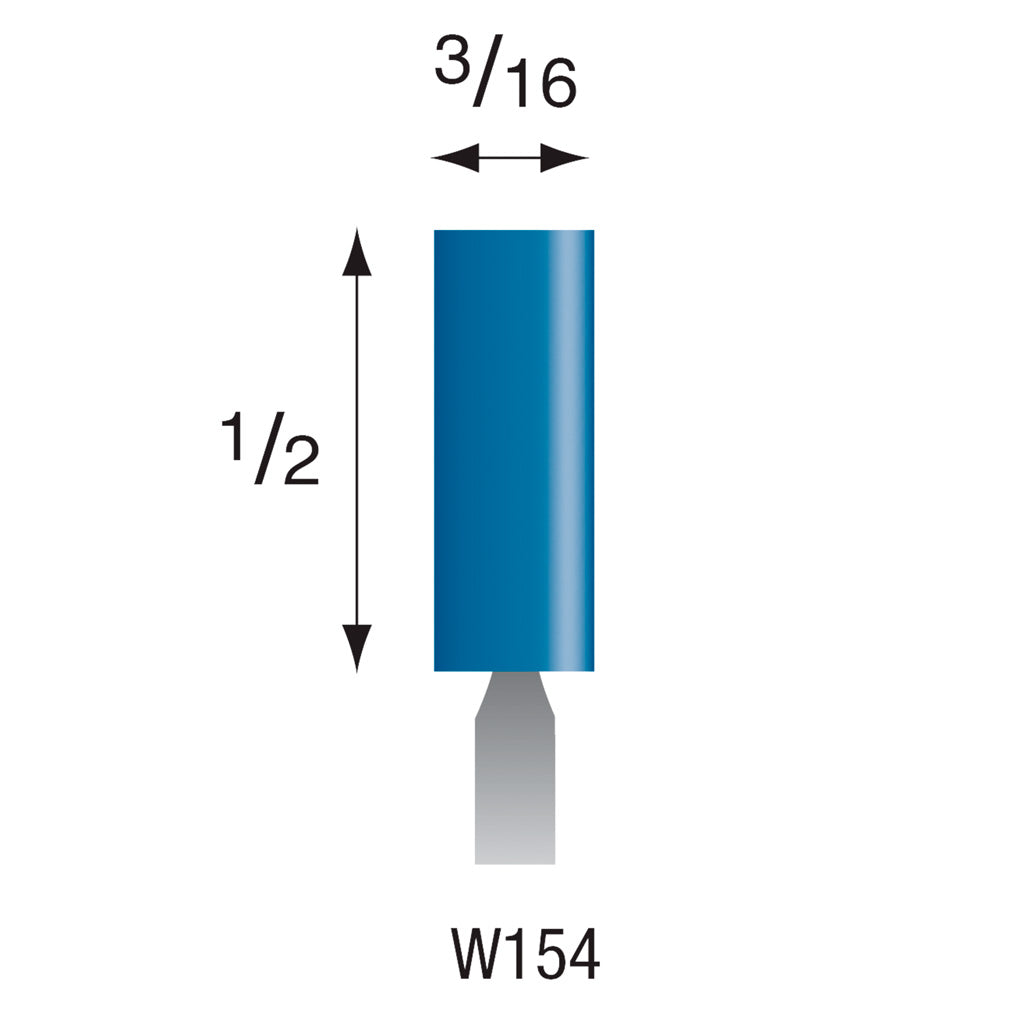 W154 Blue Mounted Points 3mm Shank (Pkg. of 200)