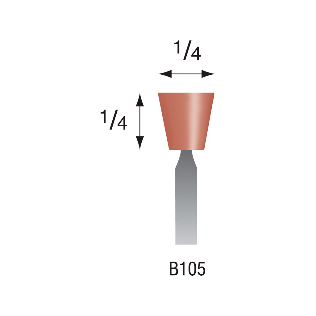 B105 Red Mounted Points 1/8" Shank (Pkg of 24)