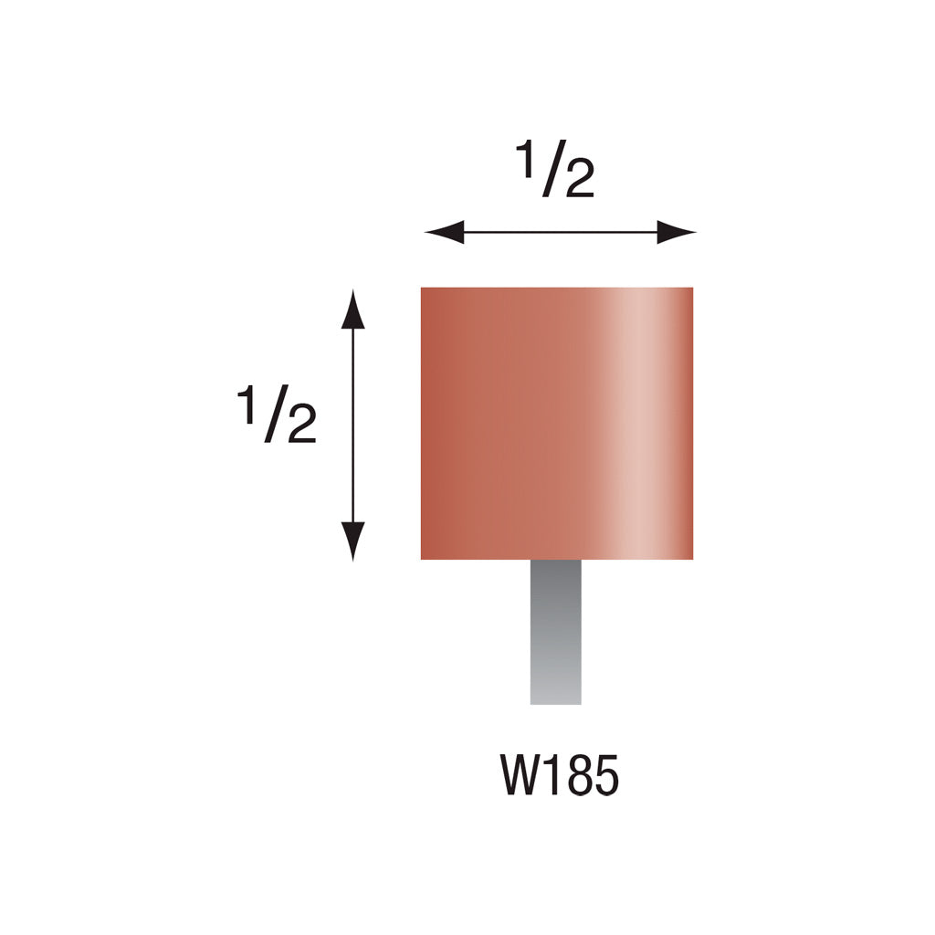 Red Mounted Points, 1/8" Shank - W185, Box of 36
