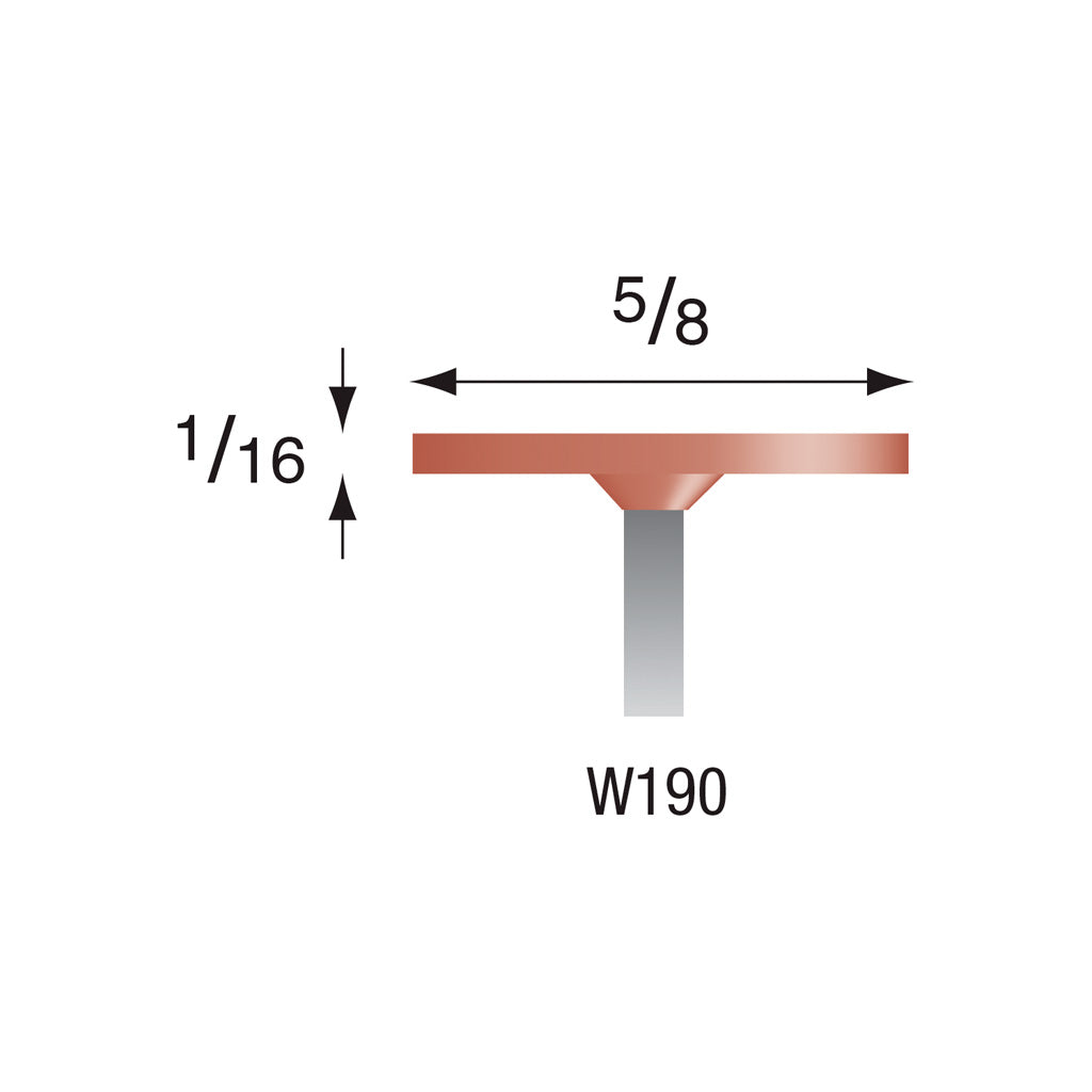 W190 Red Mounted Points 1/8" Shank (Pkg of 24)