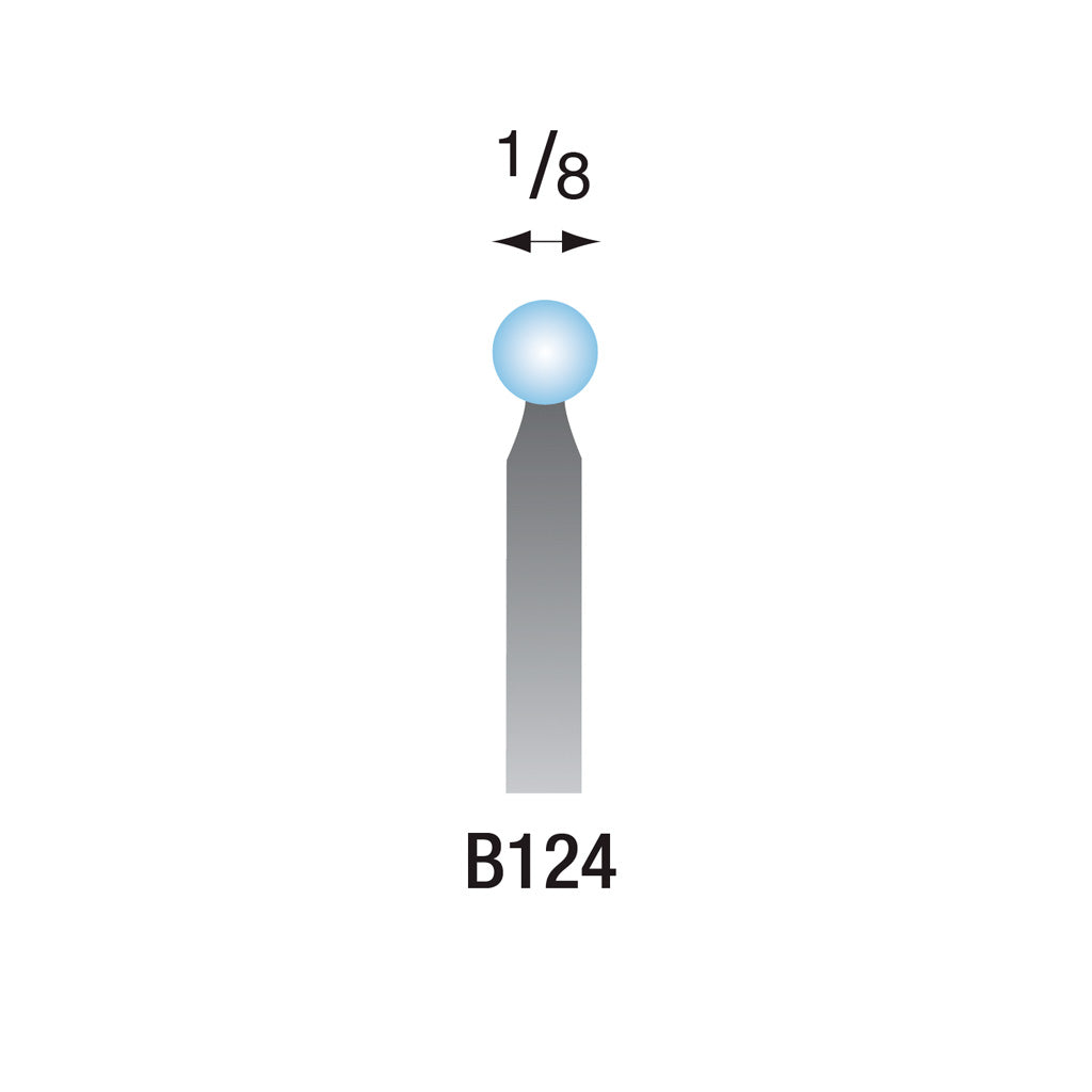 B124 Light Blue Mounted Points 1/8" Shank (Pkg of 24)
