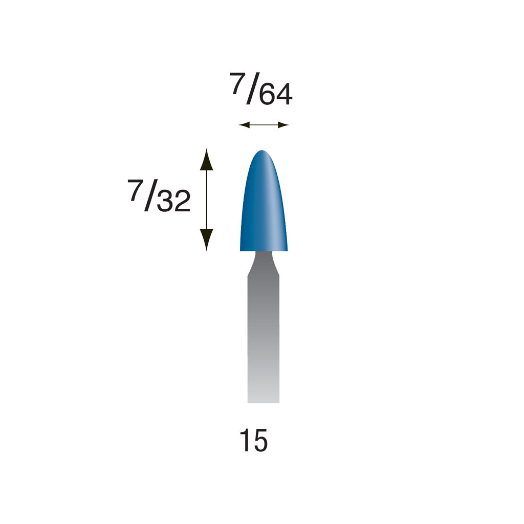 #15 Blue Mounted Points 3/32" Shank (Pkg of 24)