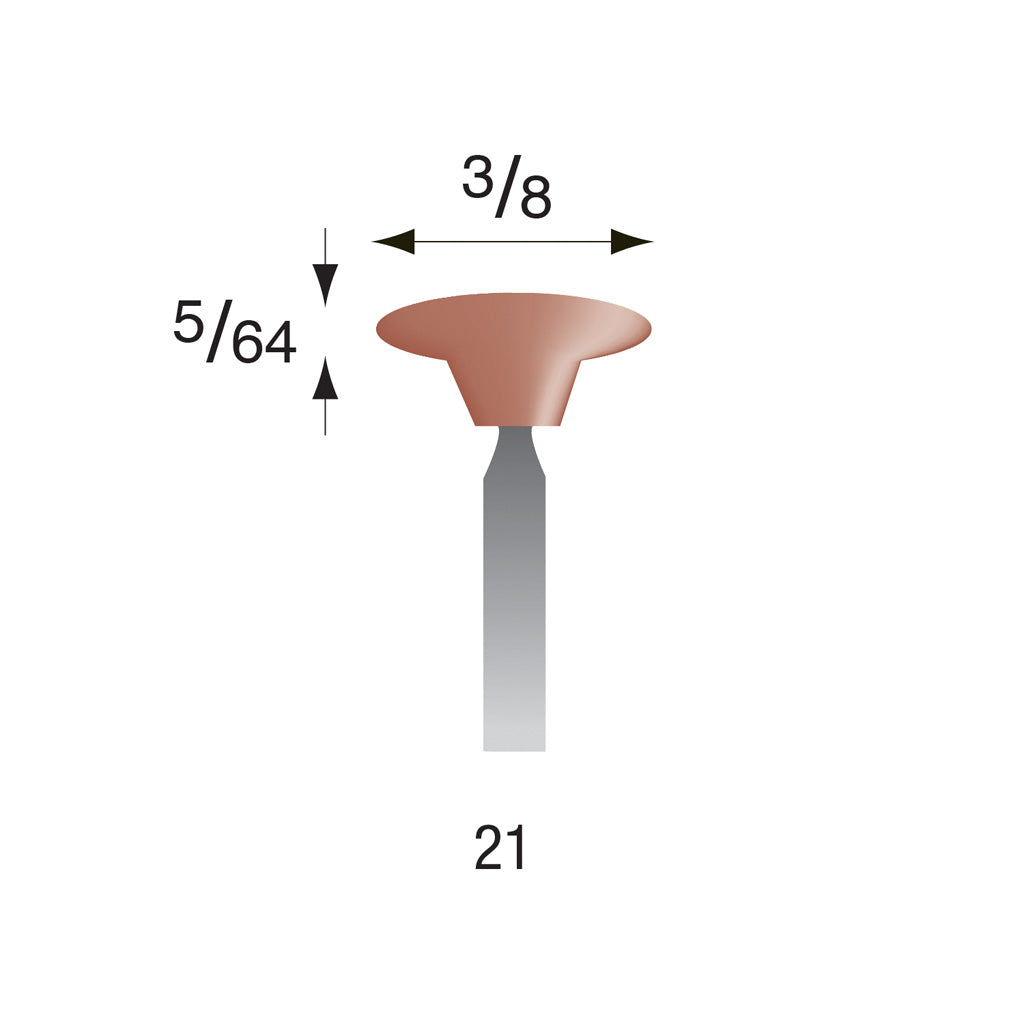 #21 Red Mounted Points 3/32" Shank (Pkg of 24)