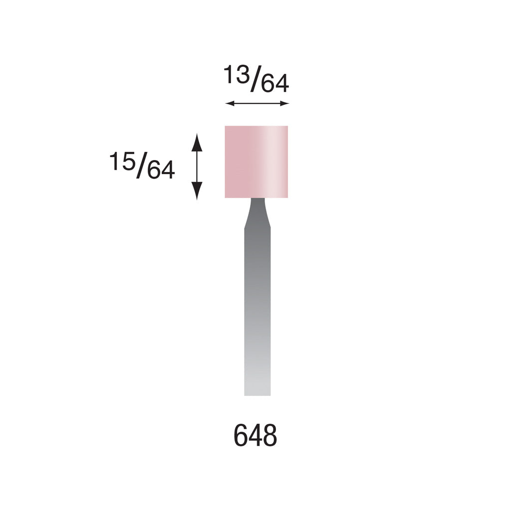 Busch® #648 Pink Polishing Points 3/32" Shank (Pkg. of 6)