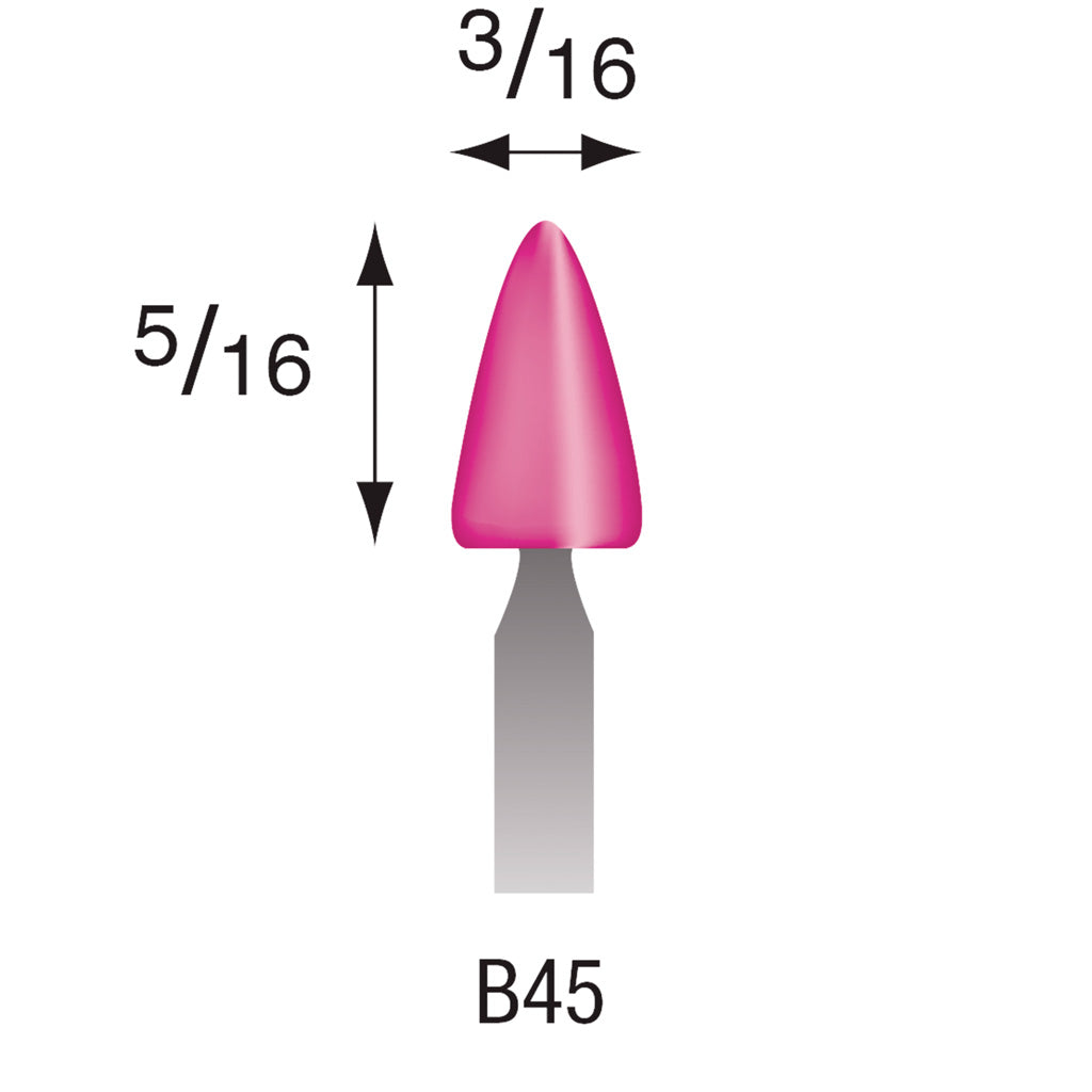 B45 Pink Mounted Points 1/8" Shank (Pkg of 24)