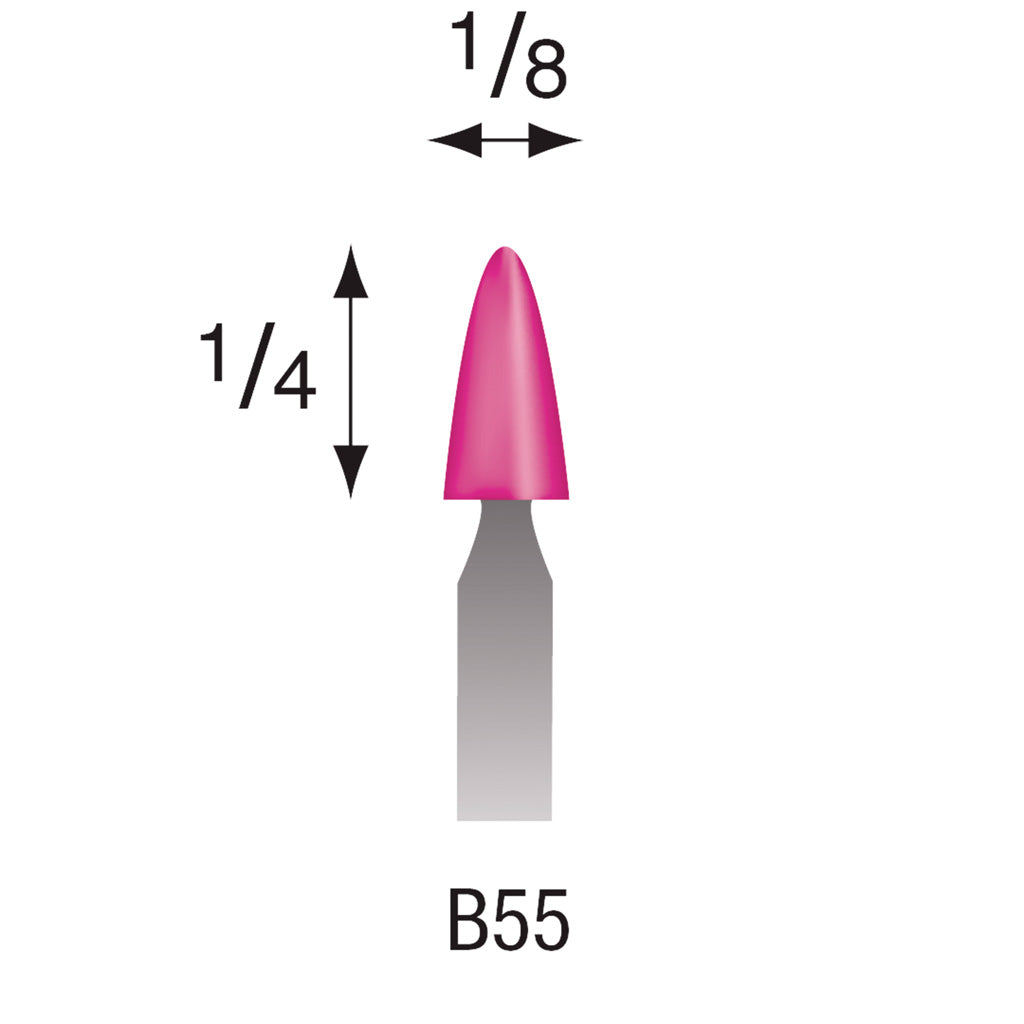B55 Pink Mounted Points 3mm Shank (Pkg of 200)