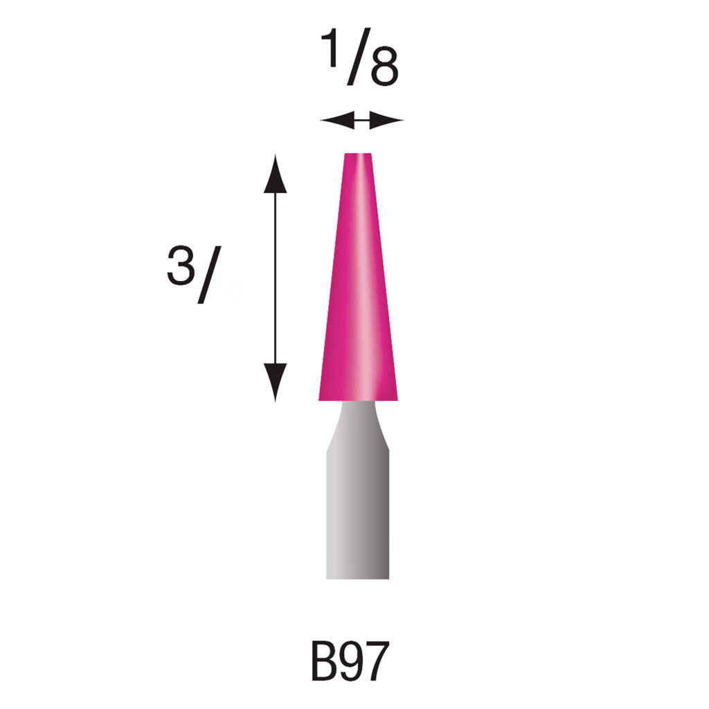 B97 Pink Mounted Points 3mm Shank (Pkg of 200)