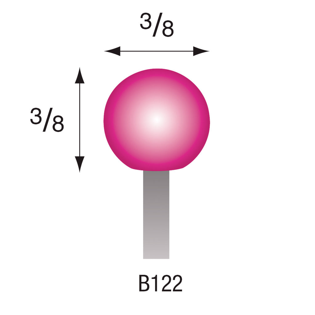 B122 Pink Mounted Points 1/8" Shank (Pkg of 24)
