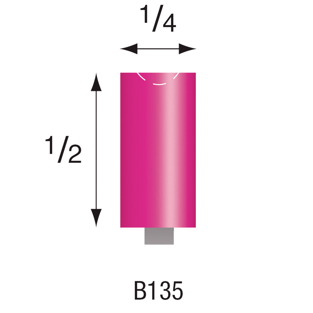 B135 Pink Mounted Points 1/8" Shank (Pkg of 24)