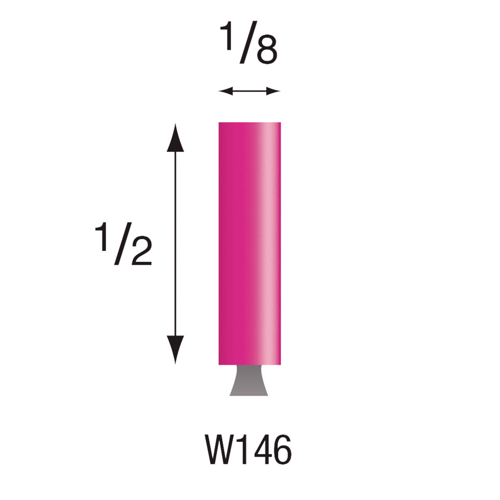 W146 Pink Mounted Points 3mm Shank (Pkg of 24)