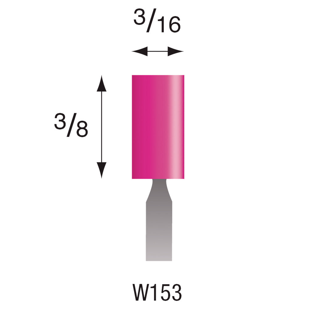 W153 Pink Mounted Points 1/8" Shank (Pkg of 24)