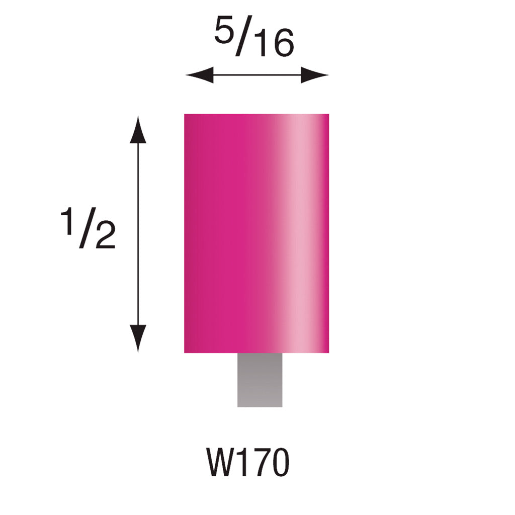 W170 Pink Mounted Points 3mm Shank (Pkg of 24)