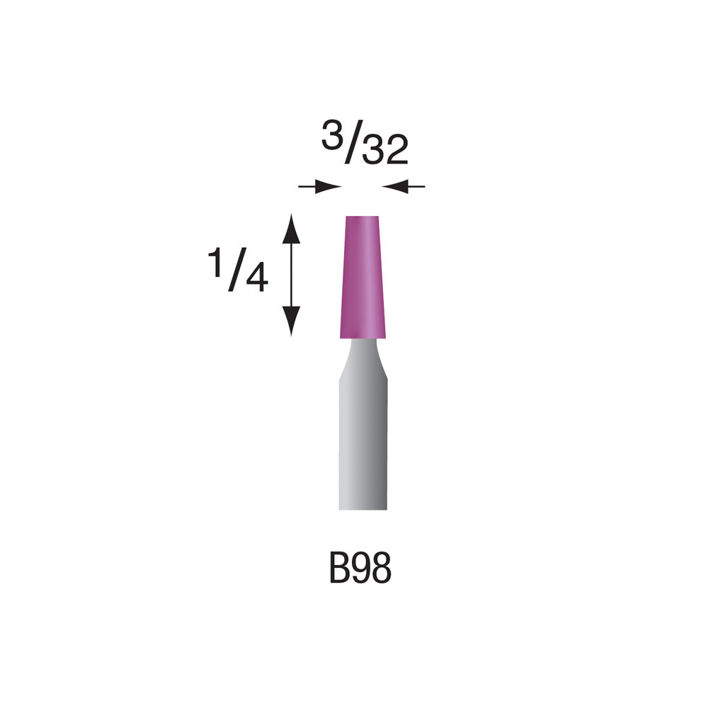 Purple Mounted Points, 1/8" Shank - B98, Pkg. of 12