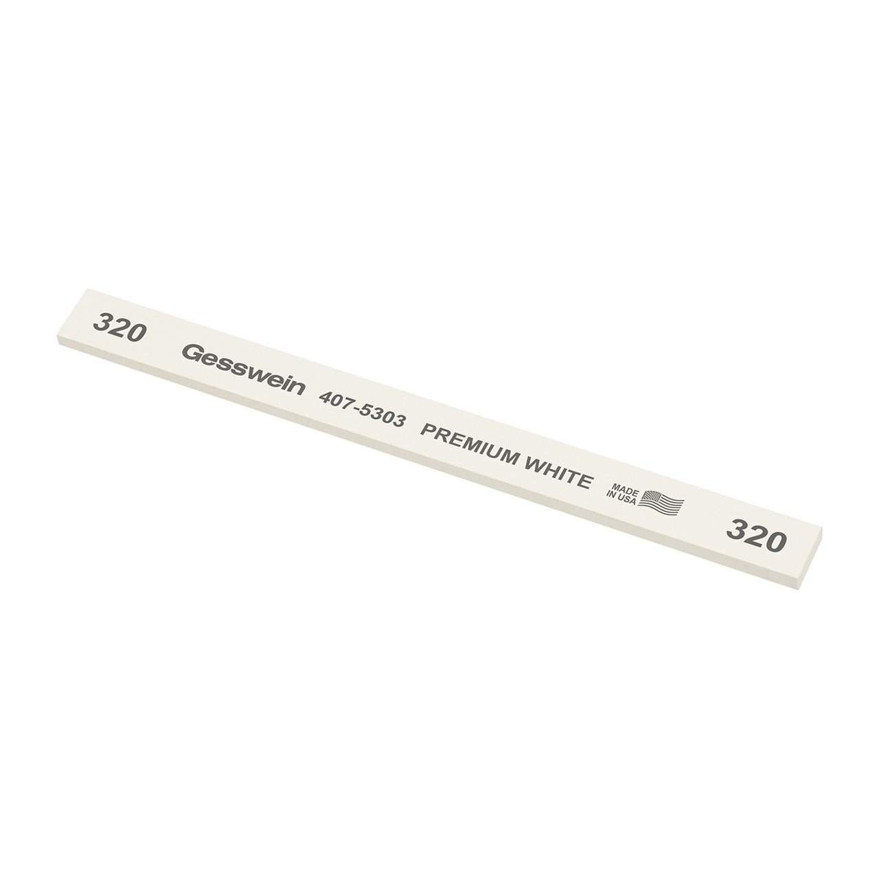 Gesswein® Premium White Stones - 1/2" x 1/8" x 6", 320 Grit (Pkg. of 12)