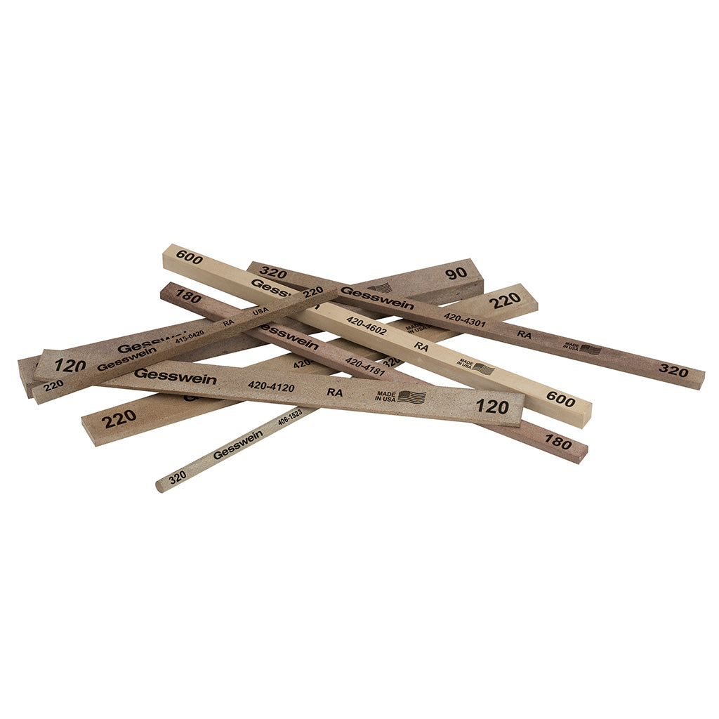 Gesswein® RA Stones - 1/4" x 1/8" x 6", 400 Grit (Pkg. of 12)