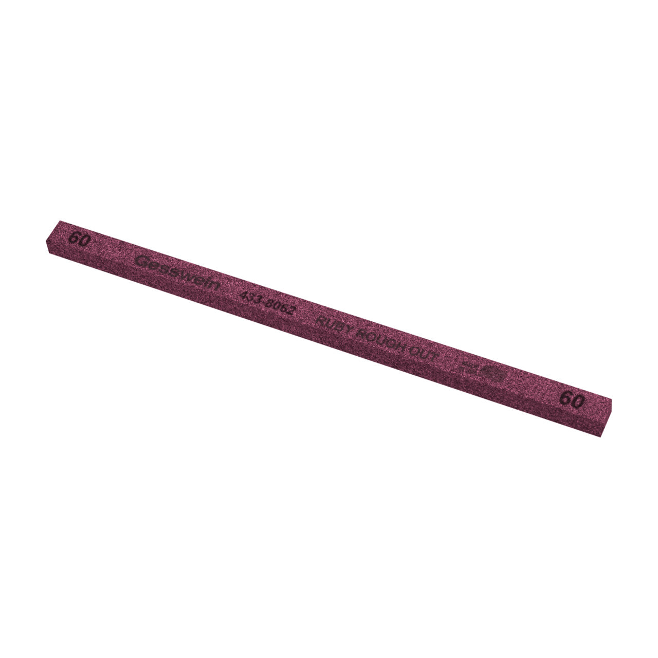 Gesswein® Ruby Rough Out Stone - 1/4" x 1/4" x 6", 60 Grit (Pkg. of 12)