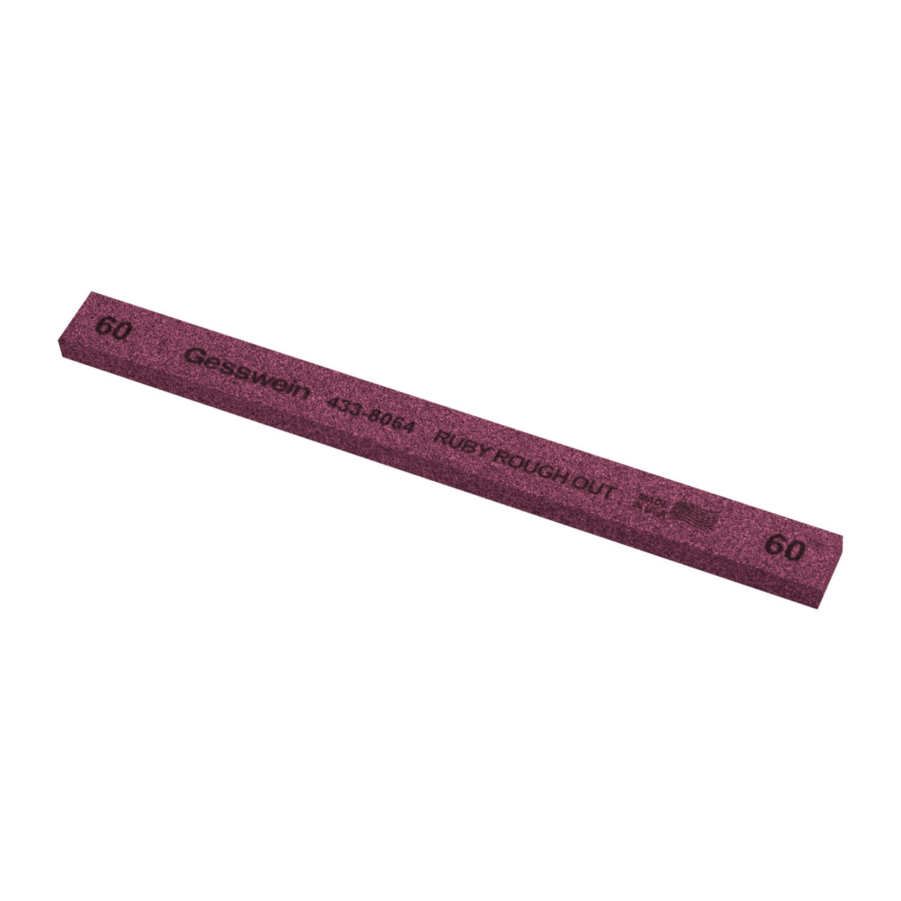 Gesswein® Ruby Rough Out Stone - 1/2" x 1/4" x 6", 60 Grit (Pkg. of 12)