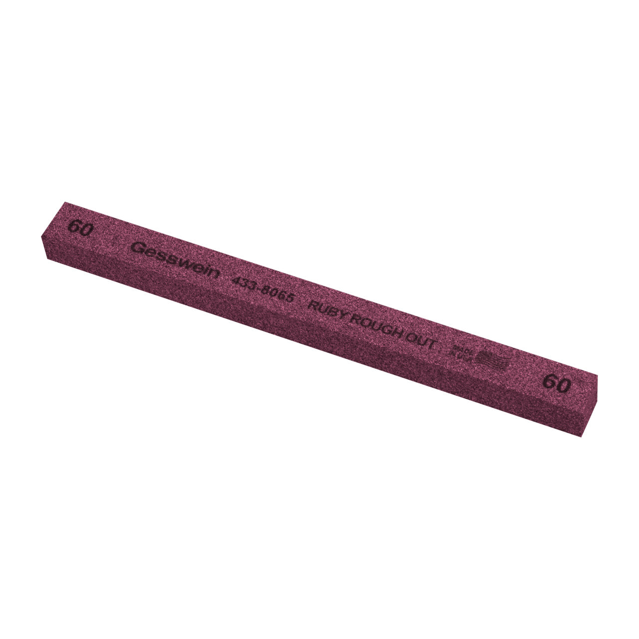 Gesswein® Ruby Rough Out Stone - 1/2" x 1/2" x 6", 60 Grit (Pkg. of 6)