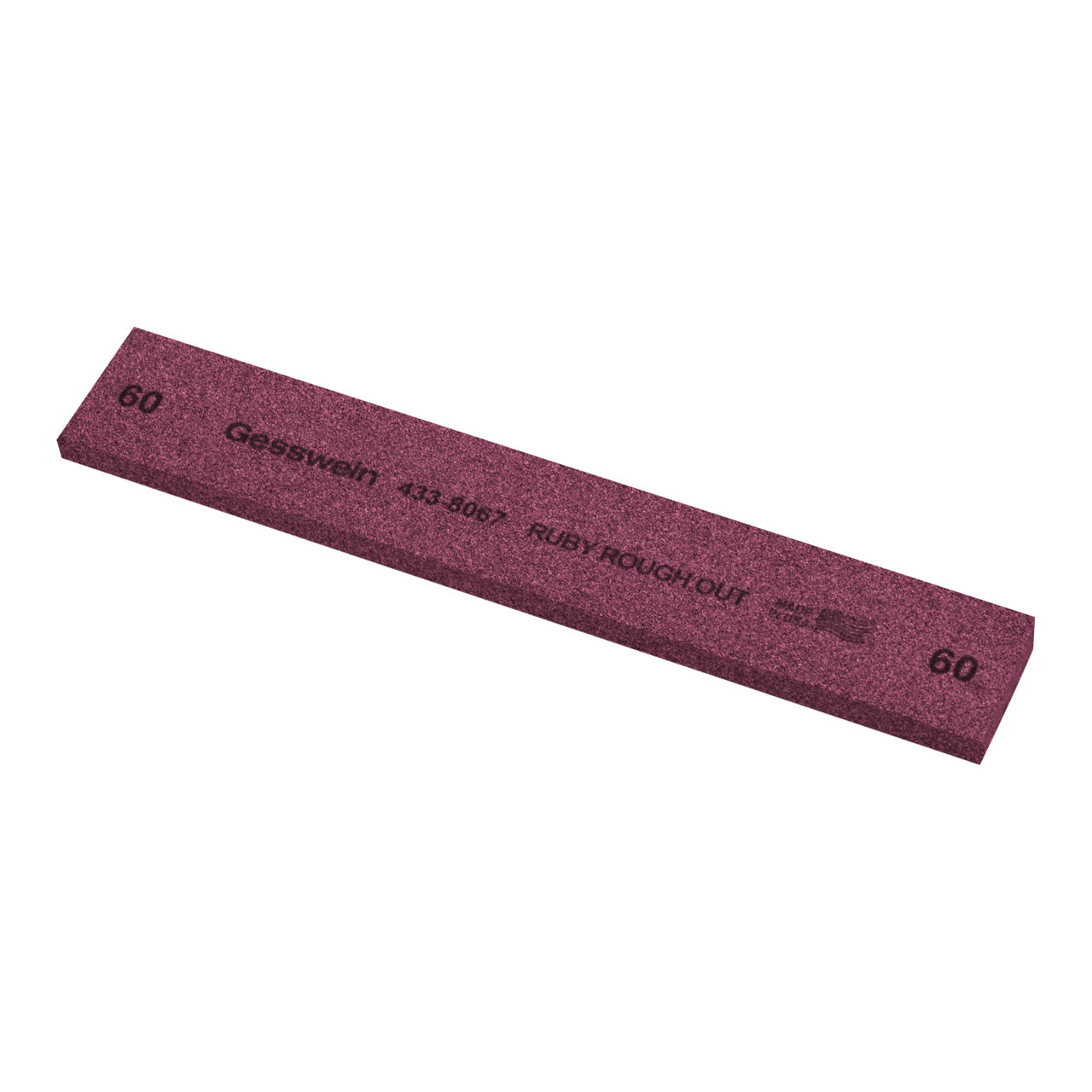 Gesswein® Ruby Rough Out Stone - 1" x 1/4" x 6", 60 Grit (Pkg. of 6)