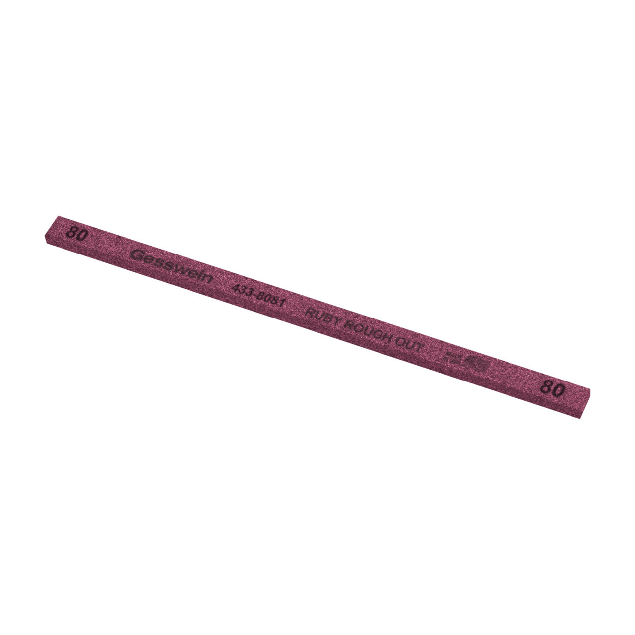 Gesswein® Ruby Rough Out Stone - 1/4" x 1/8" x 6", 80 Grit (Pkg. of 12)
