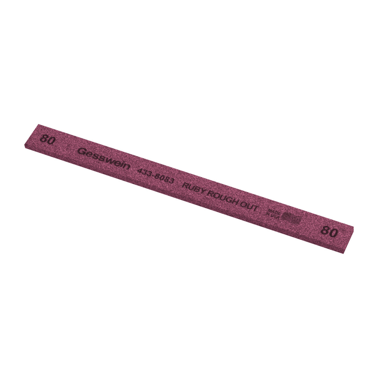 Gesswein® Ruby Rough Out Stone - 1/2" x 1/8" x 6", 80 Grit (Pkg. of 12)