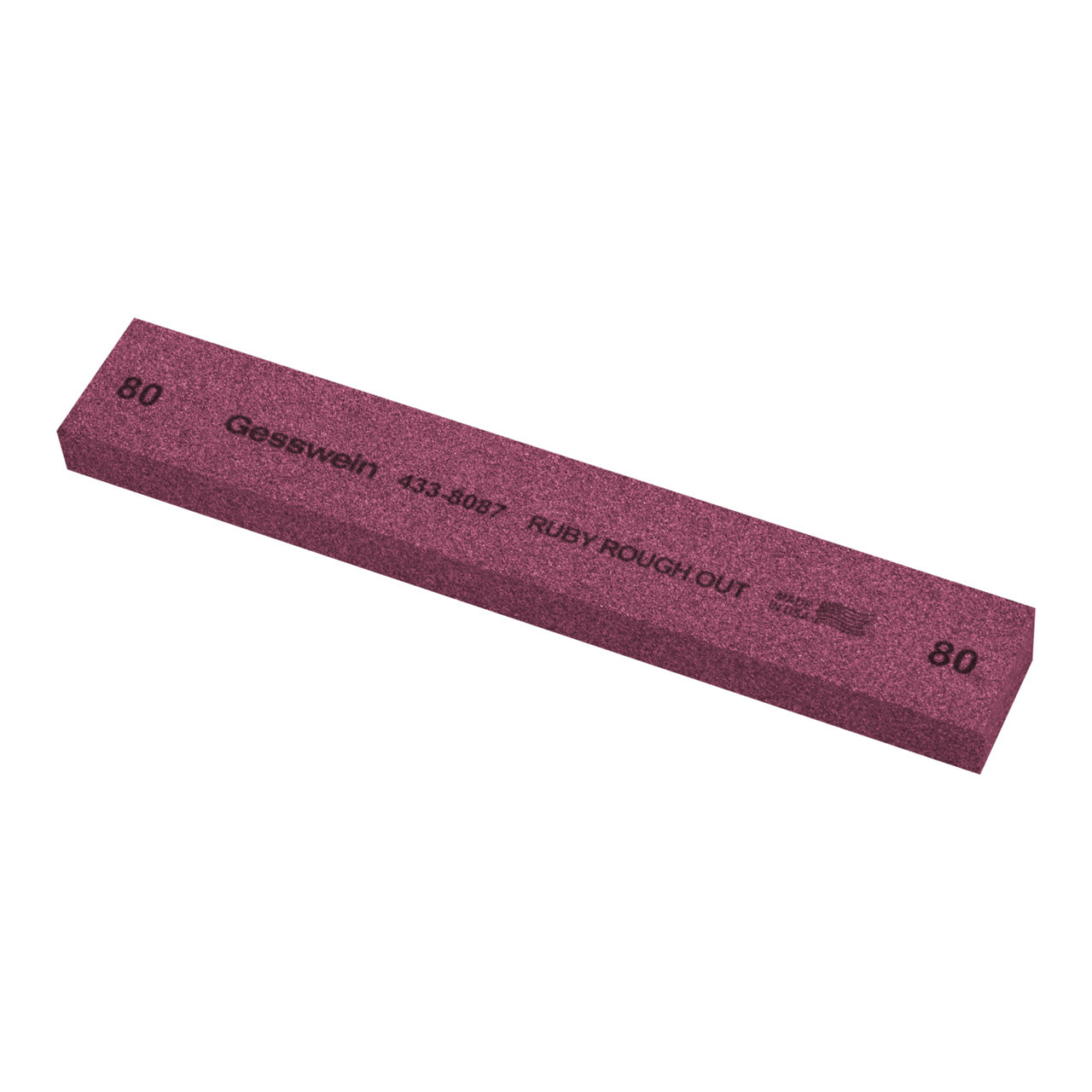 Gesswein® Ruby Rough Out Stone - 1" x 1/2" x 6", 80 Grit (Pkg. of 6)